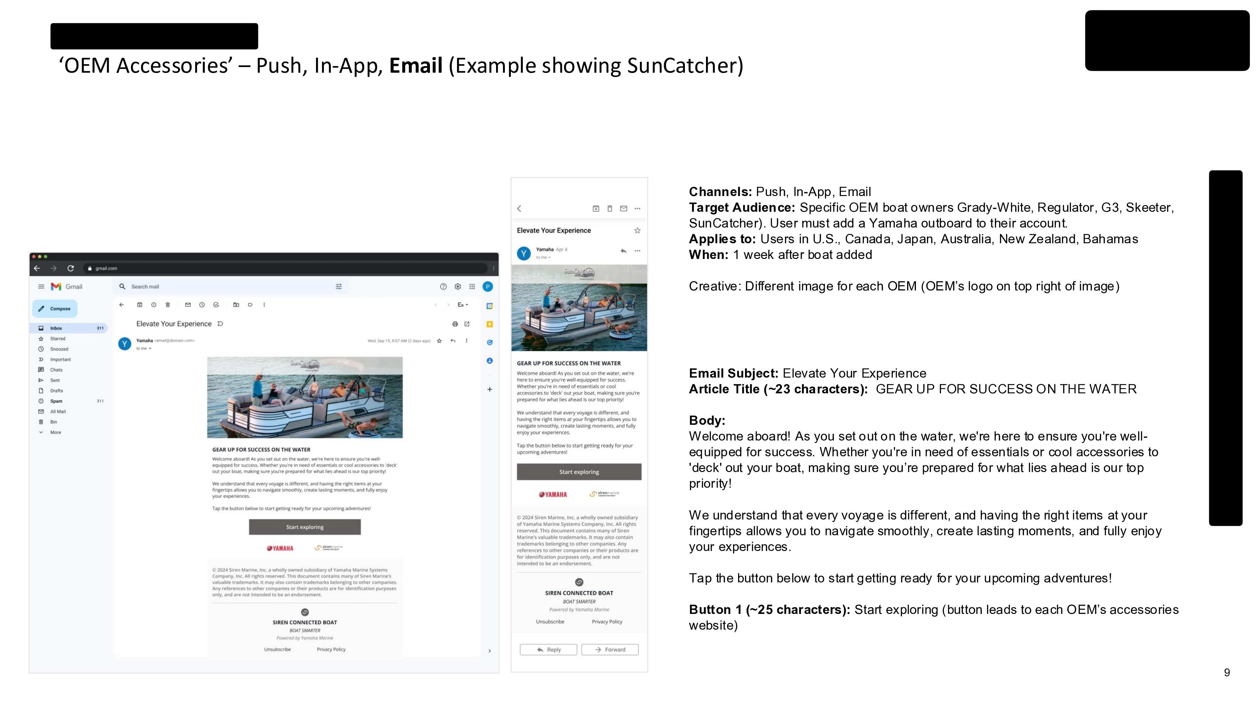Folie aus dem Customer-Journey- und Nachrichtenplan der Siren-App. Seite 4 von 7