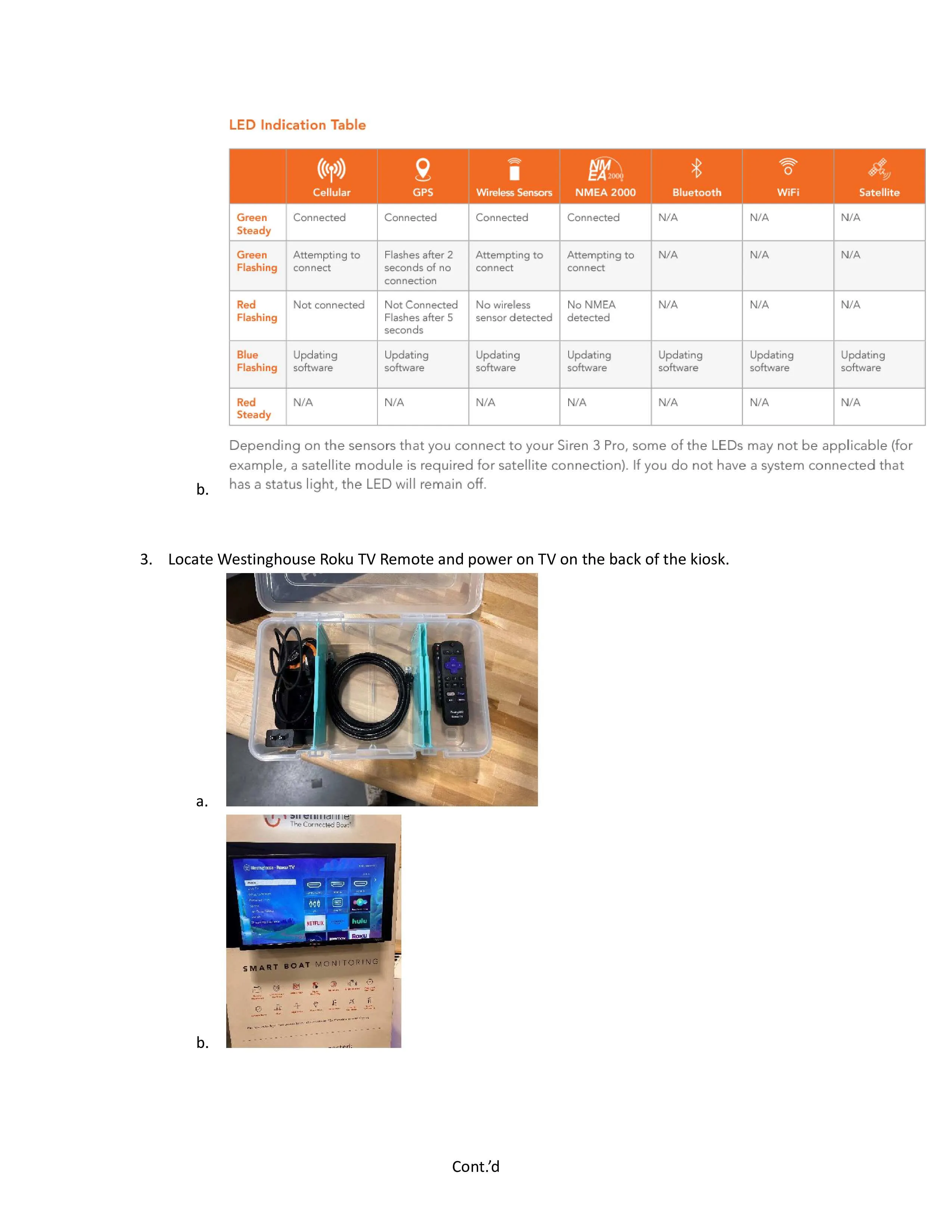 Event set-up guides for a boat show panel display (pages 1 to 3) and a kiosk (pages 4 to 8). Page 7 of 8